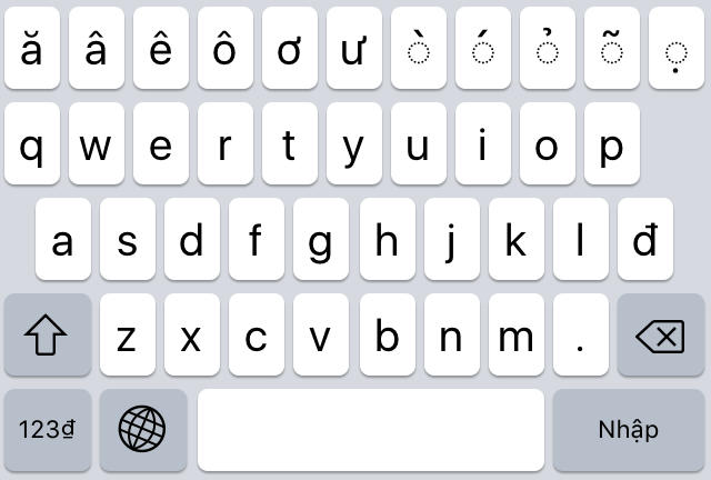Visual Vietnamese keyboard for iPhone