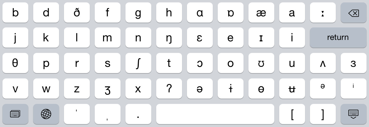 English IPA keyboard for iPad